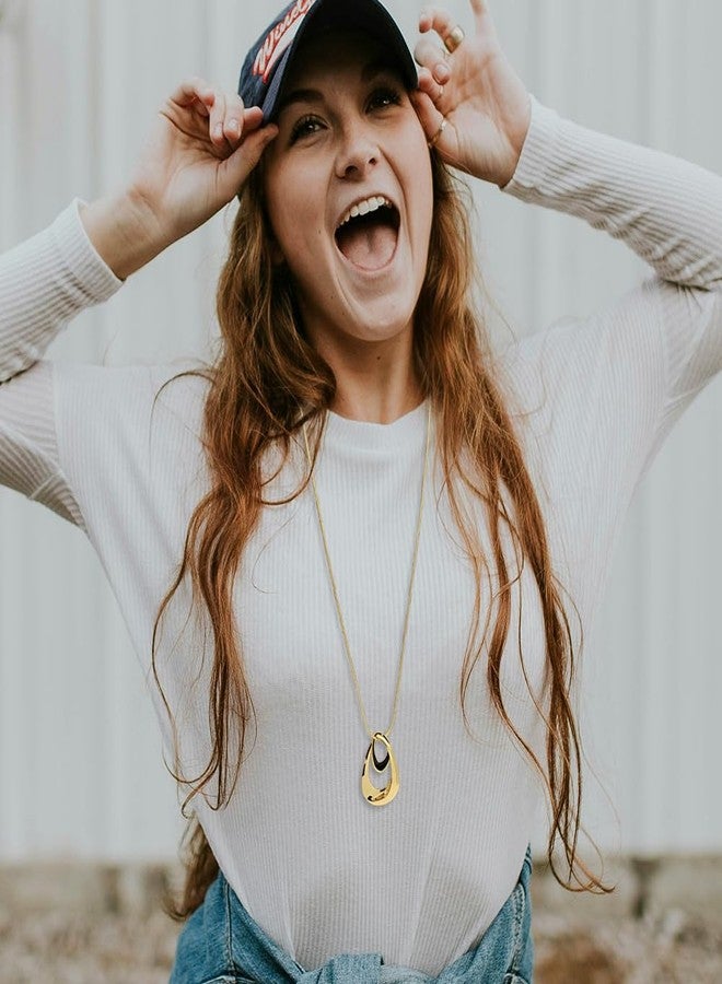 Madison Tyler طقم مجوهرات ماديسون تايلر للنساء | قلادة ذهبية وحمراء للنساء | أقراط متدلية للنساء مضادة للحساسية | طقم قلادة وأقراط ذهبية للنساء | مجوهرات أنيقة للنساء - Image 3