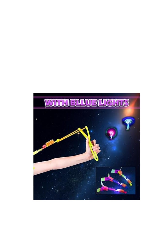 8PCS LED Helicopter Catapult Flying Toys | Party Return Gifts for Kids | Outdoor Camping Party Favors | Fun Slingshot Rocket Helicopter Toy for Boys & Girls - Image 3