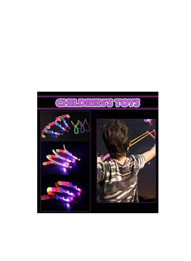 8PCS LED Helicopter Catapult Flying Toys | Party Return Gifts for Kids | Outdoor Camping Party Favors | Fun Slingshot Rocket Helicopter Toy for Boys & Girls - Image 4