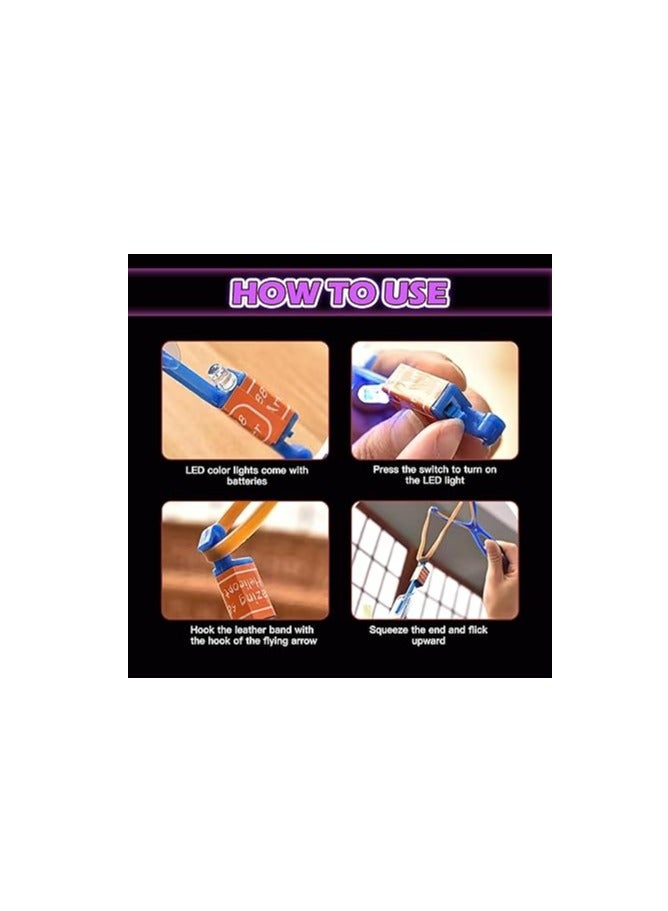 8PCS LED Helicopter Catapult Flying Toys | Party Return Gifts for Kids | Outdoor Camping Party Favors | Fun Slingshot Rocket Helicopter Toy for Boys & Girls - Image 5