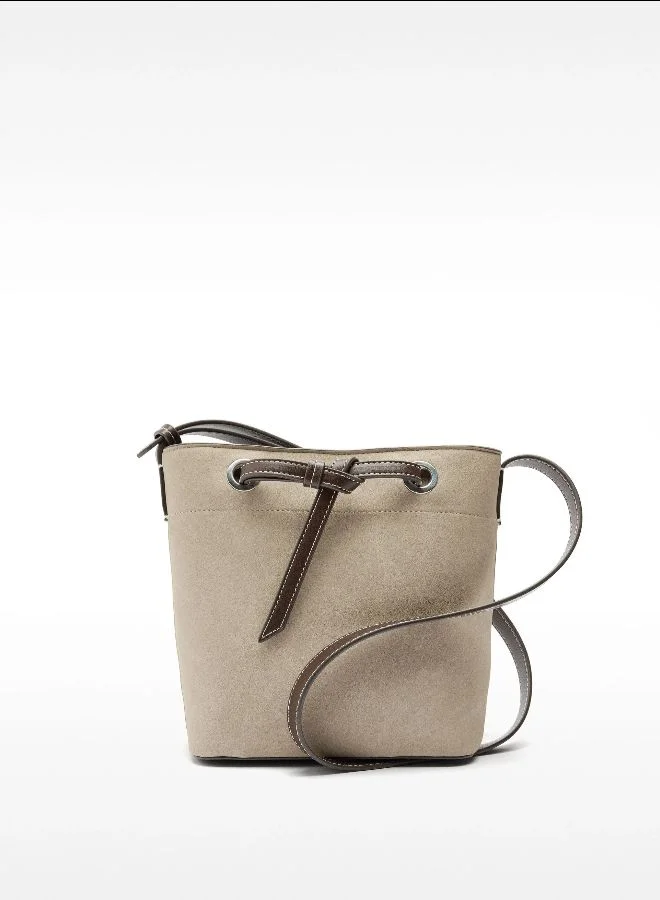 Bucket Bag With Leather-Effect