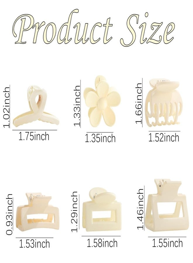 DICHOT Small Hair Claw Clips for Women & Girls – Matte Nonslip Clamps with Strong Hold for Thick & Thin Hair, Neutral Mini Hair Accessories for Everyday Styling (6 Pcs, Multicolor) - Image 3