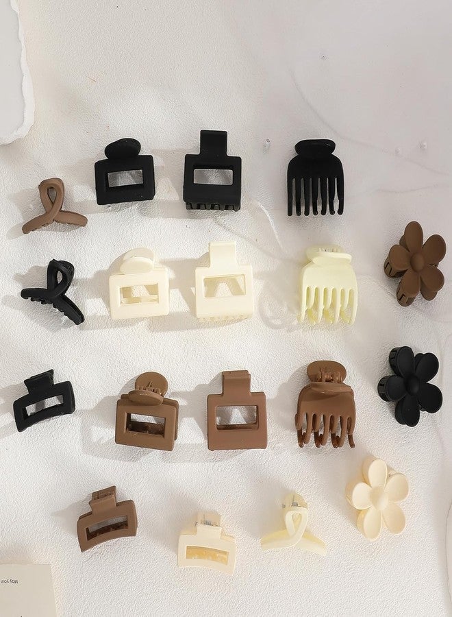 DICHOT Small Hair Claw Clips for Women & Girls – Matte Nonslip Clamps with Strong Hold for Thick & Thin Hair, Neutral Mini Hair Accessories for Everyday Styling (6 Pcs, Multicolor) - Image 4