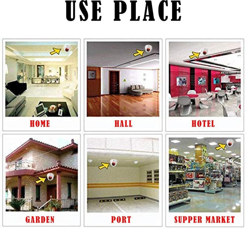 MX Dummy Fake Simulated Infrared IR LED Sensor Dome Wireless Security Camera with Red Light Realistic Looking CCTV Surveillance Security Camera - Pack of 1 - Image 4