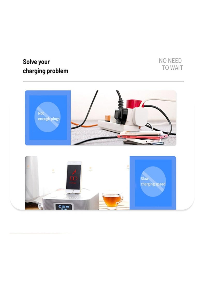 Excefore - 75W Smart Multi-Ports USB Charging Station, HUB Wireless Charger Station, Portable Desktop USB C Charging Station, Laptop Power Bank QC3.0 Type C PD Phone Chargers Station - Image 1