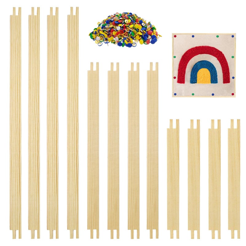 wdbg 6 Sets Stretcher Bars for Needlework with 100 Pins, 3 Sizes Wooden Canvas Splicing Stretcher Bars Needlepoint Embroidery Stitch Frame Set for Crafts Art Supplies - Image 1
