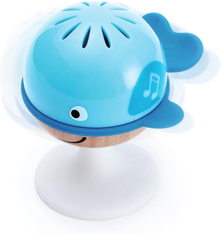 Hape Stay-Put Rattles 3-Piece Baby Toy Set with Suction Cups, Bright, Colorful Sea Animal Toys Whale, Turtle, Octopus Suction Toys, Sensory & Motor Skills, Infant Toys, Highchair Toys, Mealtime Toys - Image 4