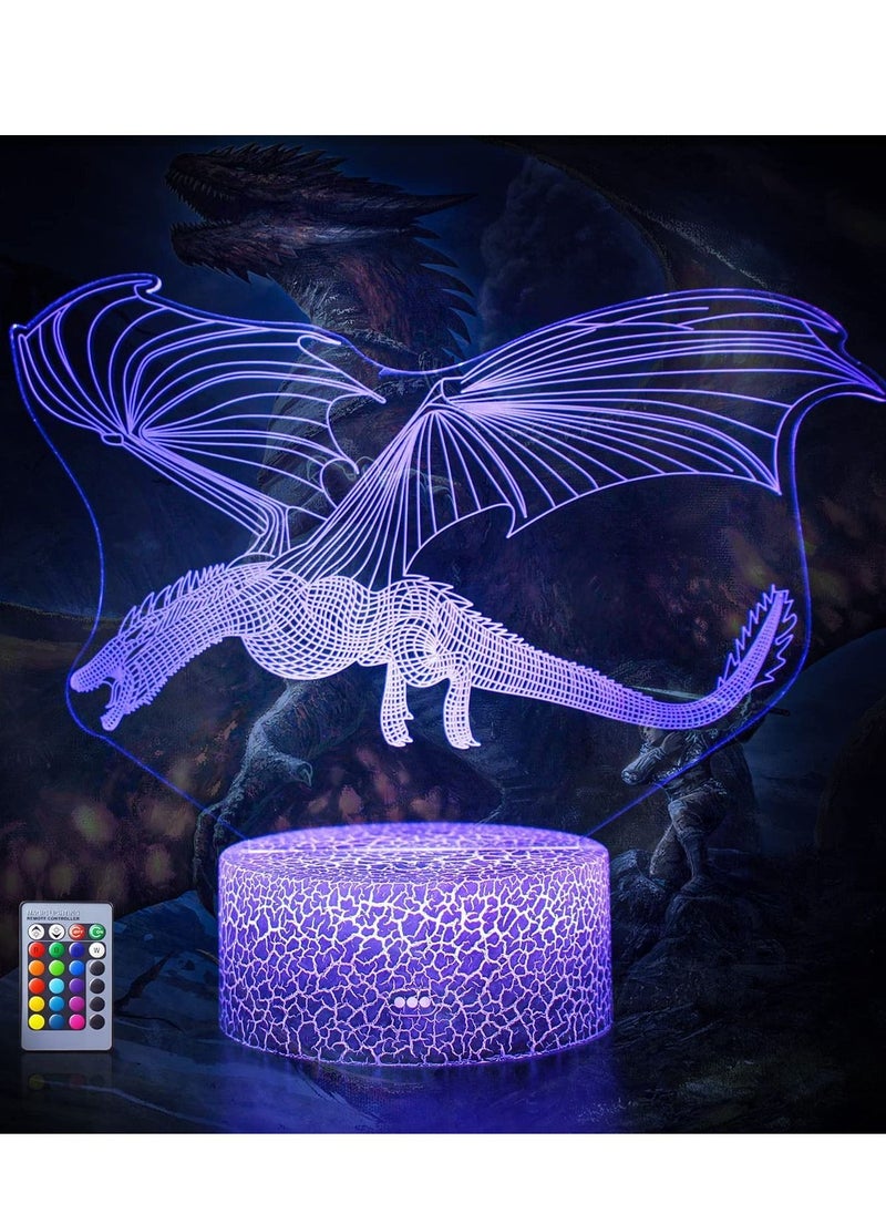 althiqahkey - Multicolour Dragon Nightlight with Remote & Touch Control 16 Colors & 4 Flashing Modes and Brightness Adjusted USB & Batteries Powered Satisfying Present for Children - Image 1