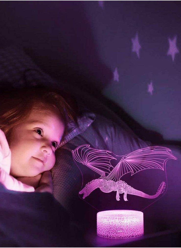 althiqahkey - Multicolour Dragon Nightlight with Remote & Touch Control 16 Colors & 4 Flashing Modes and Brightness Adjusted USB & Batteries Powered Satisfying Present for Children - Image 1