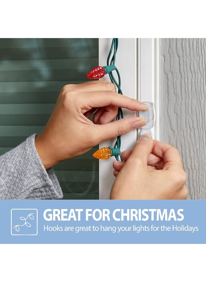 Command Clear Hooks Small - 80 Indoor Mini Plastic String Light Clips for Wall, Cable, Wire and Hanging with 96 Adhesive Strips and Wholesalehome Black Hook Torpedo Level  - Image 3