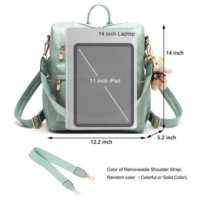 Soperwillton Women Backpack Purse Multipurpose Design Handbags Shoulder Bag PU Leather Travel bag Backpack Set 2pcs - Image 5