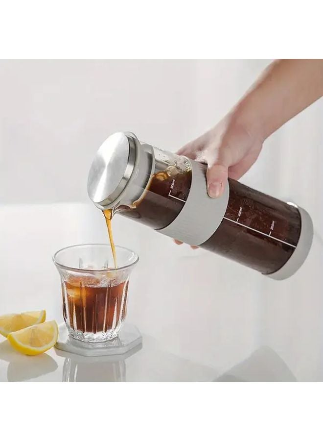 مصنع القهوة الباردة والشاي بسعة 800 مل من جراي، مع إبريق زجاجي محمول وفلتر من الفولاذ المقاوم للصدأ - Image 4