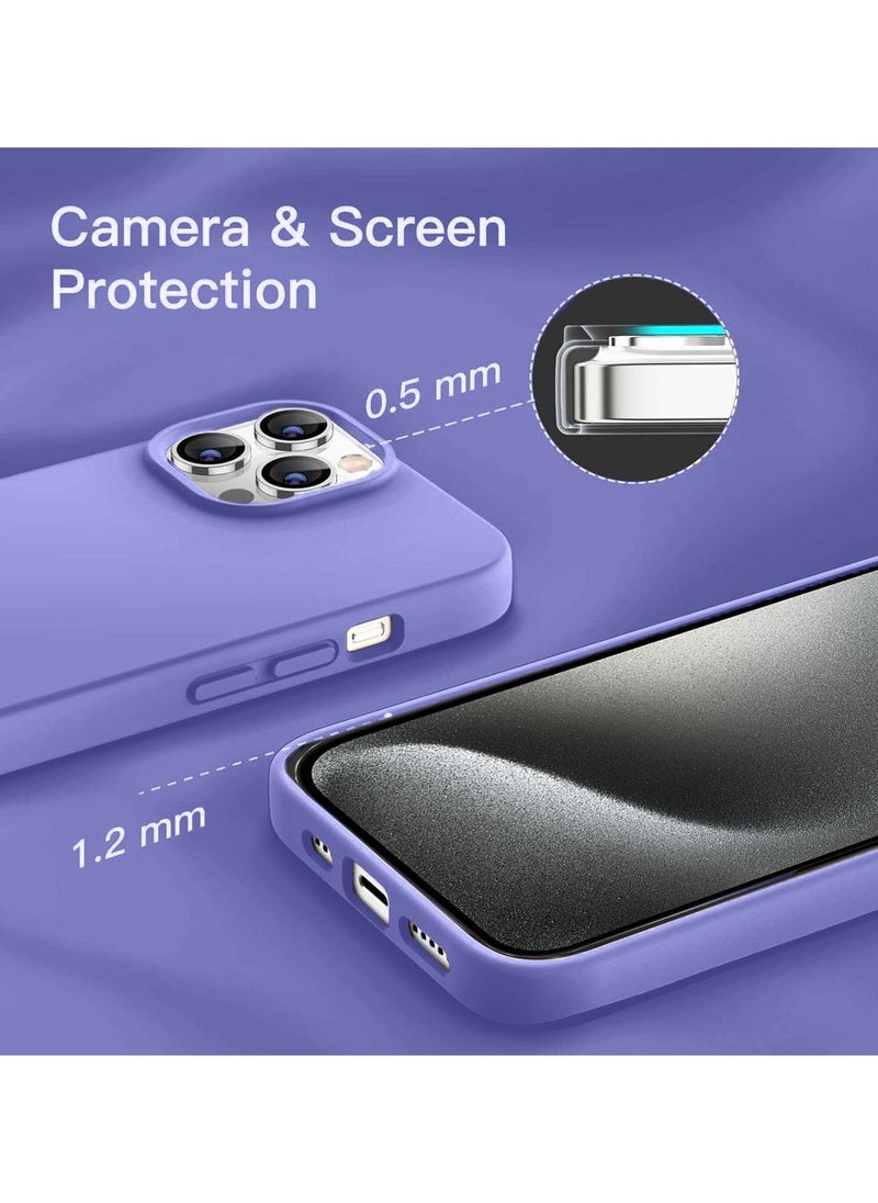 Techie - Soft Smooth Silicone Back Cover Case with Built-in Magnetic, inner side Microfiber Lining for Apple iPhone 15 Pro Max  – Dark Purple - Image 1