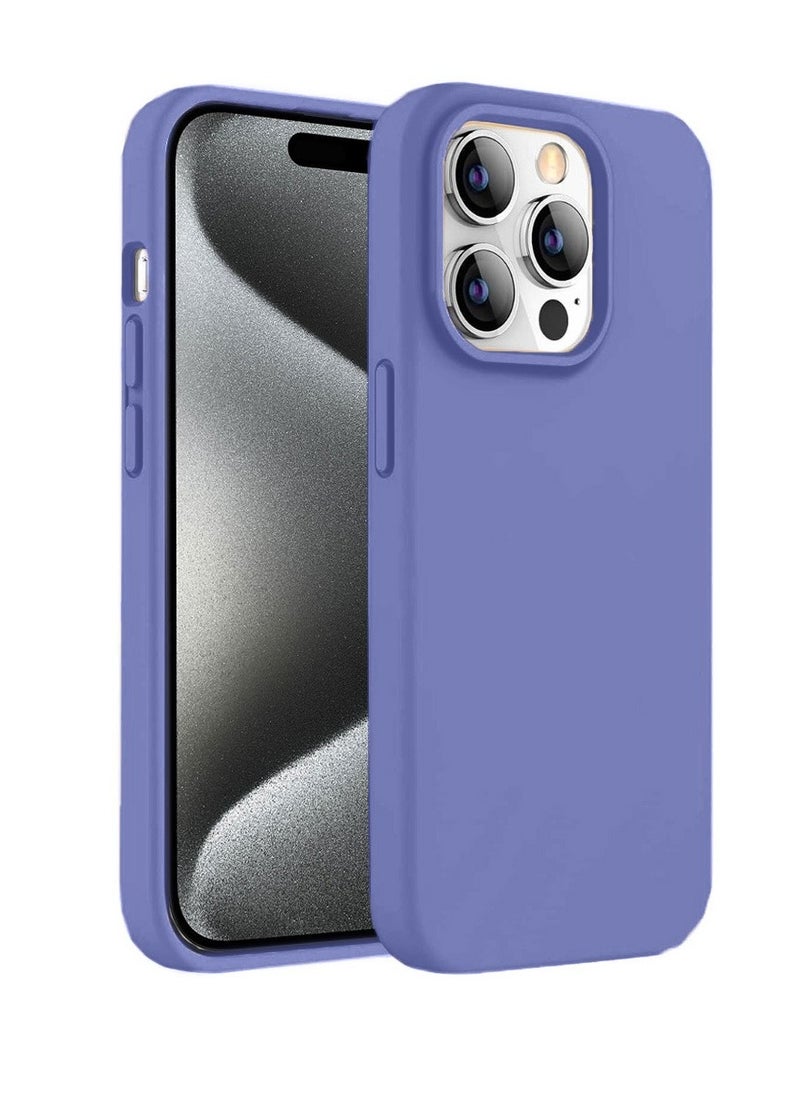 Techie - Soft Smooth Silicone Back Cover Case with Built-in Magnetic, inner side Microfiber Lining for Apple iPhone 15 Pro Max  – Dark Purple - Image 1