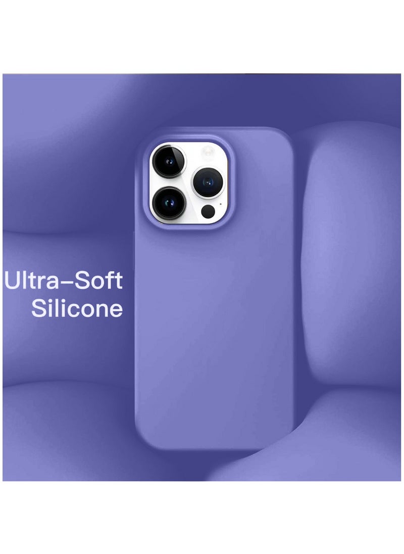 Techie - Soft Smooth Silicone Back Cover Case with Built-in Magnetic, inner side Microfiber Lining for Apple iPhone 15 Pro Max  – Dark Purple - Image 1
