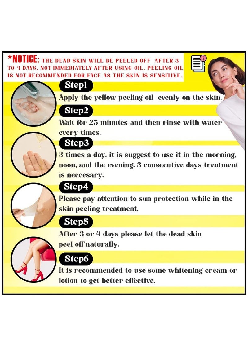 Yellow Peeling Oil 100ml Super Strength Dead Skin Remover Skin Moisturizing Hydrating Butter Peeling Remove Dead Skin and Calluses on Feet and Hand Dark Spot Peeling Oil Unisex