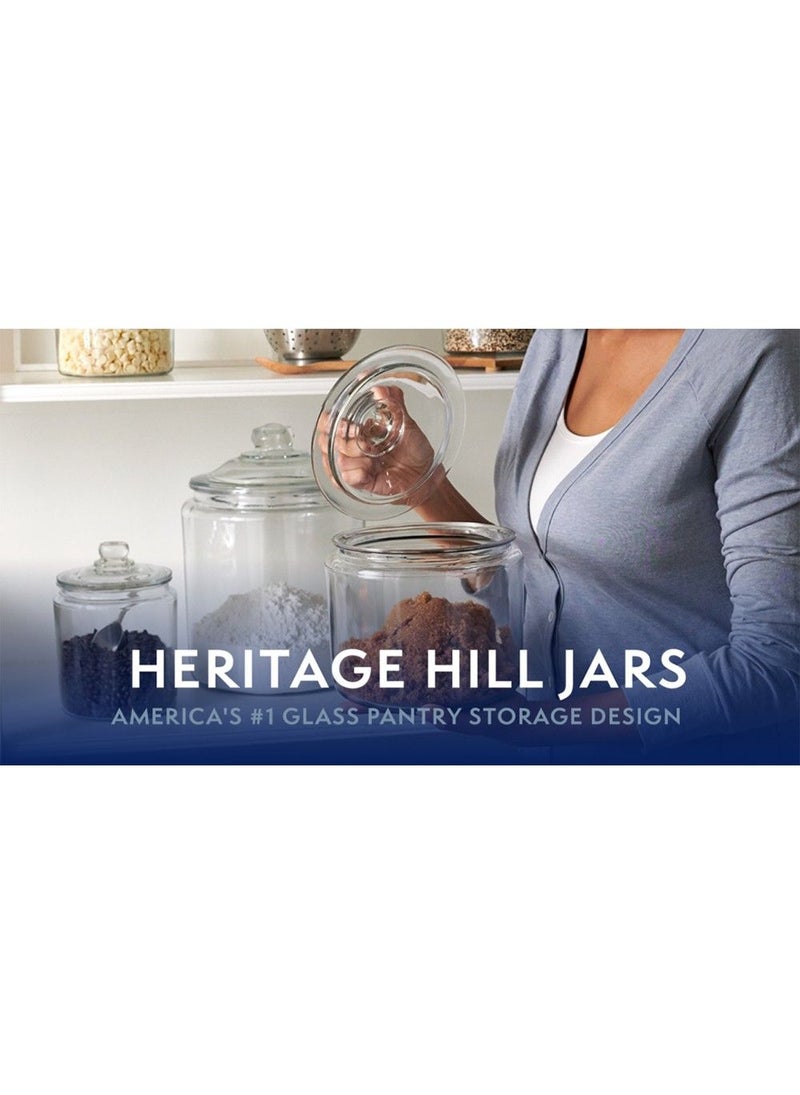 Anchor Hocking Heritage Hill Glass Storage Jar: Kitchen Storage Container, Pantry Storage Jar, Vintage Glass Jar, Kitchen Essentials  - 0.5 Gallon, Set of 1 - Image 2