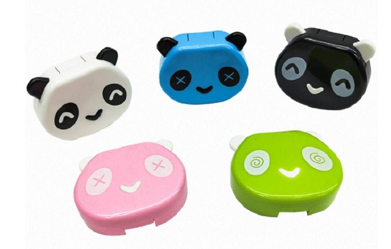 DMtse Cute Panda Simple Contact Lens Travel Case Container Kit Set with Mirror Bottle with Tweezers Container Holder - Image 4