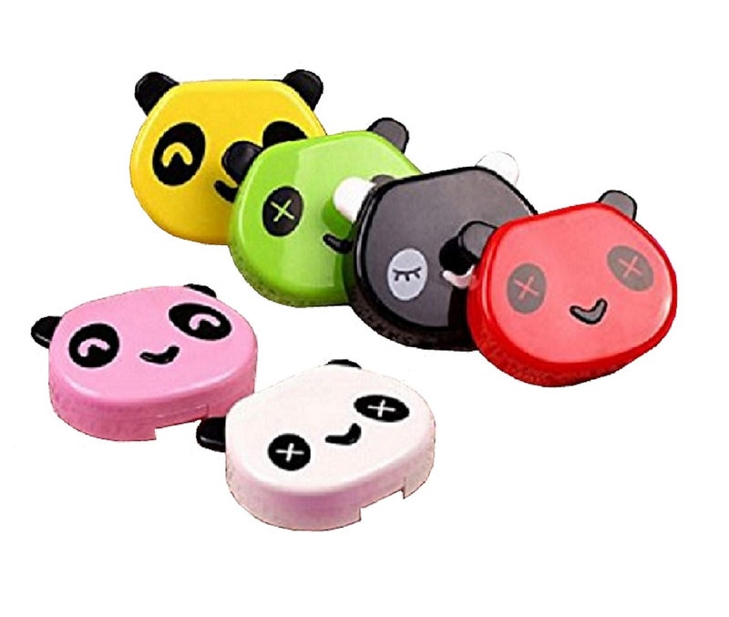 DMtse Cute Panda Simple Contact Lens Travel Case Container Kit Set with Mirror Bottle with Tweezers Container Holder - Image 5