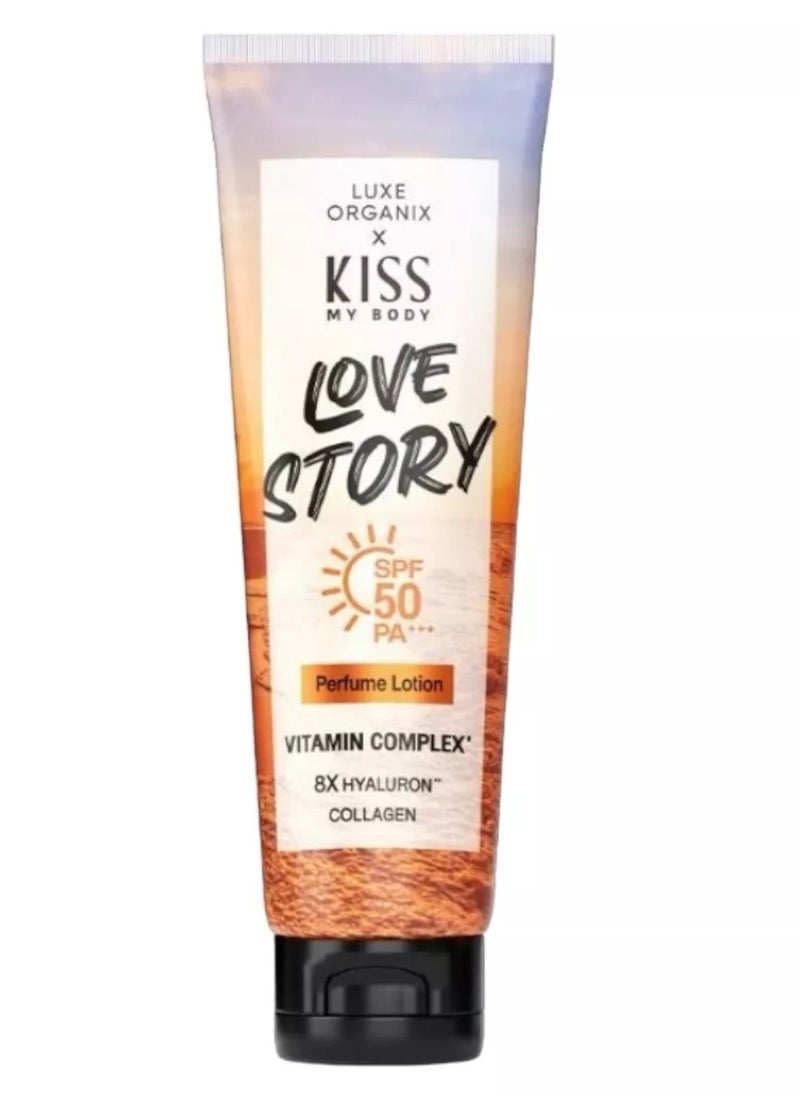 LUXE ORGANIX Bright Shine Perfume Kiss My Body Bright Shine Perfume Lotion SPF50 PA+++ Love Story 200 G 