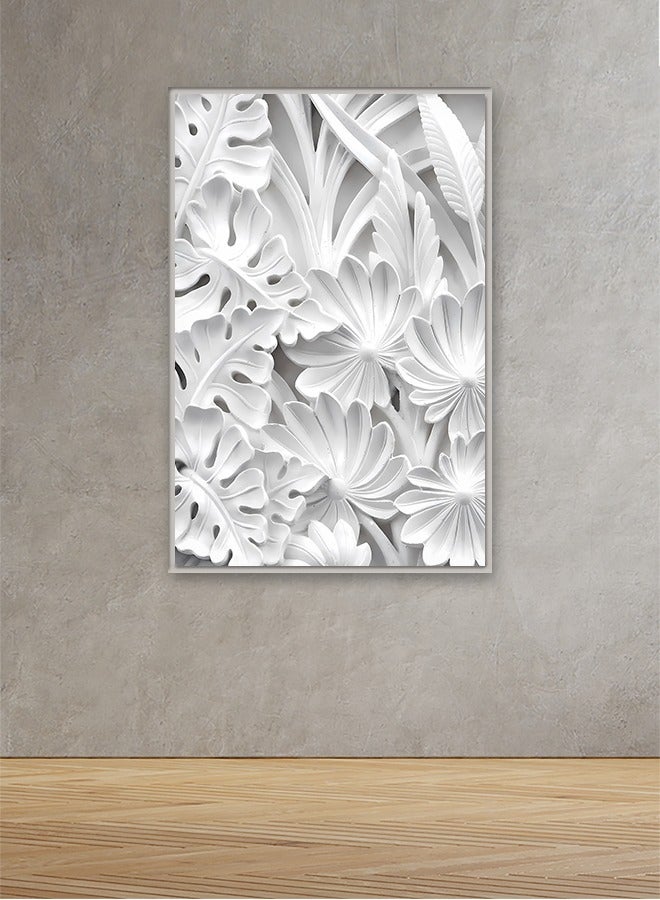 Marktna Canvas Wall Art For Wall Decoration Abstract Design With A Hollow Silver Frame Size 120x80cmOne Piece - Image 1