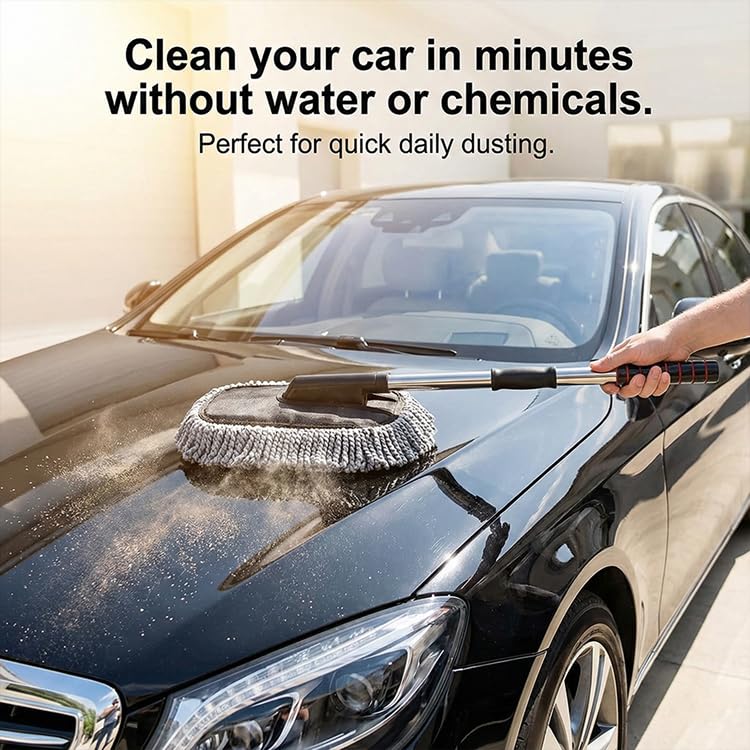 Oblivion Car Brush 1 Pc – Microfiber Long Retractable Flexible Cleaning Scratch-Free Head & Extendable Handle – Multipurpose Swivel Design Head for Dry & Wet Exterior & Interior Dust Remover Tool - Image 3