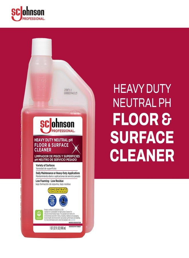 SC Johnson Professional Heavy Duty Neutral pH Floor and Surface Cleaner, Floor Cleaner Concentrate, 32 fl. oz. Bottle, Case of 2, for Professional Use Only - Image 2