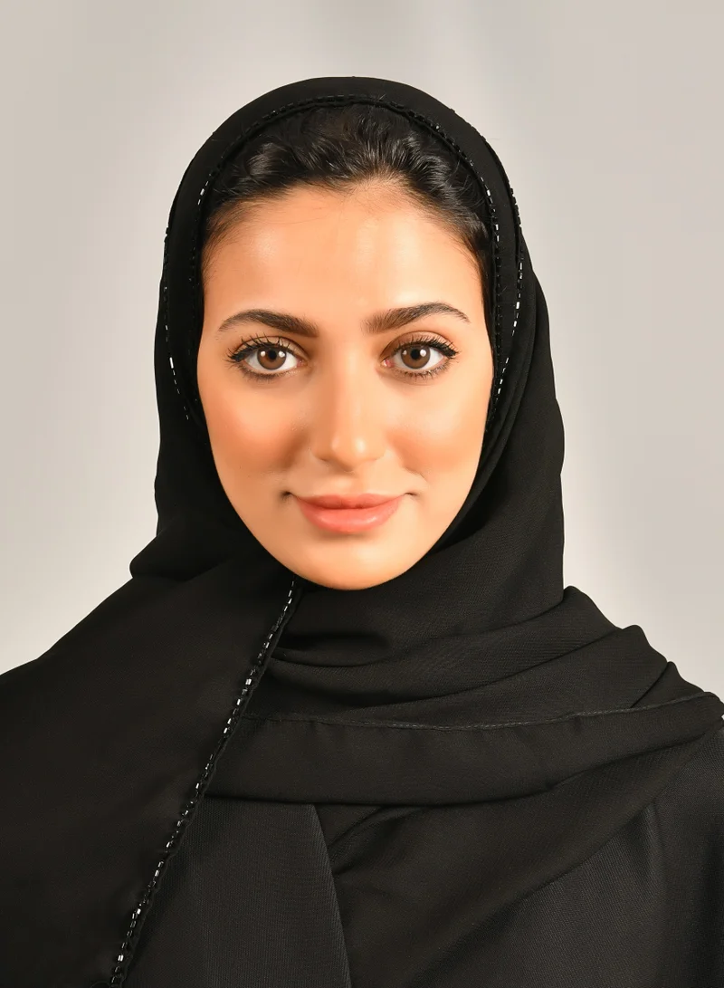 HAWRAA ABAYA Black veil with black embroidery on the edges
