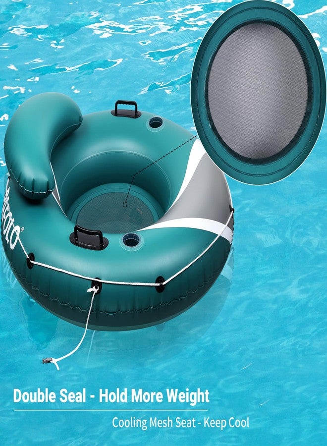 Pafolo River Tubes for Floating Heavy Duty, Pool Float Adult,53" Inflatable Float Tube for Beach Lake Rafting, River Floats with Mesh Bottom - Image 4