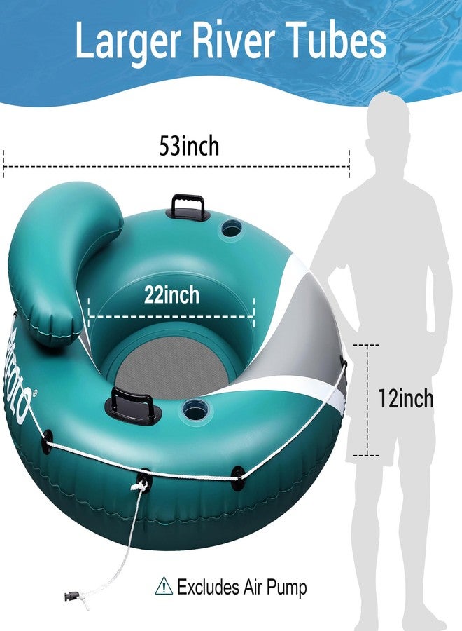 Pafolo River Tubes for Floating Heavy Duty, Pool Float Adult,53" Inflatable Float Tube for Beach Lake Rafting, River Floats with Mesh Bottom - Image 2