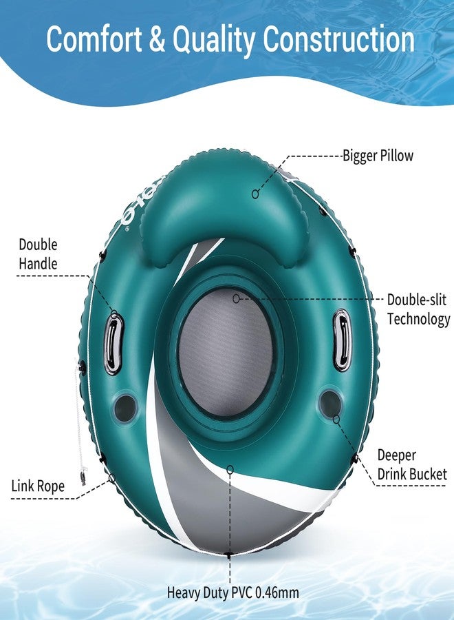 Pafolo River Tubes for Floating Heavy Duty, Pool Float Adult,53" Inflatable Float Tube for Beach Lake Rafting, River Floats with Mesh Bottom - Image 3