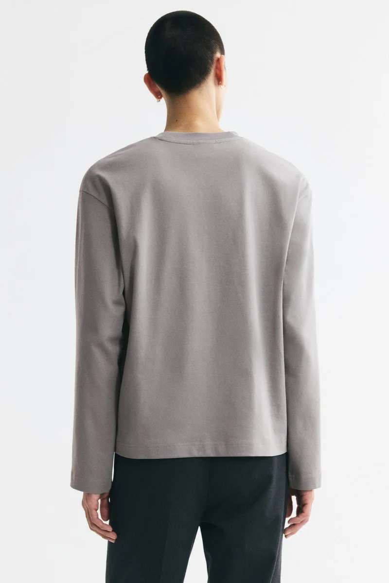 H&M  Relaxed Fit Long-sleeved cotton T-shirt for Men | Best Price UAE
