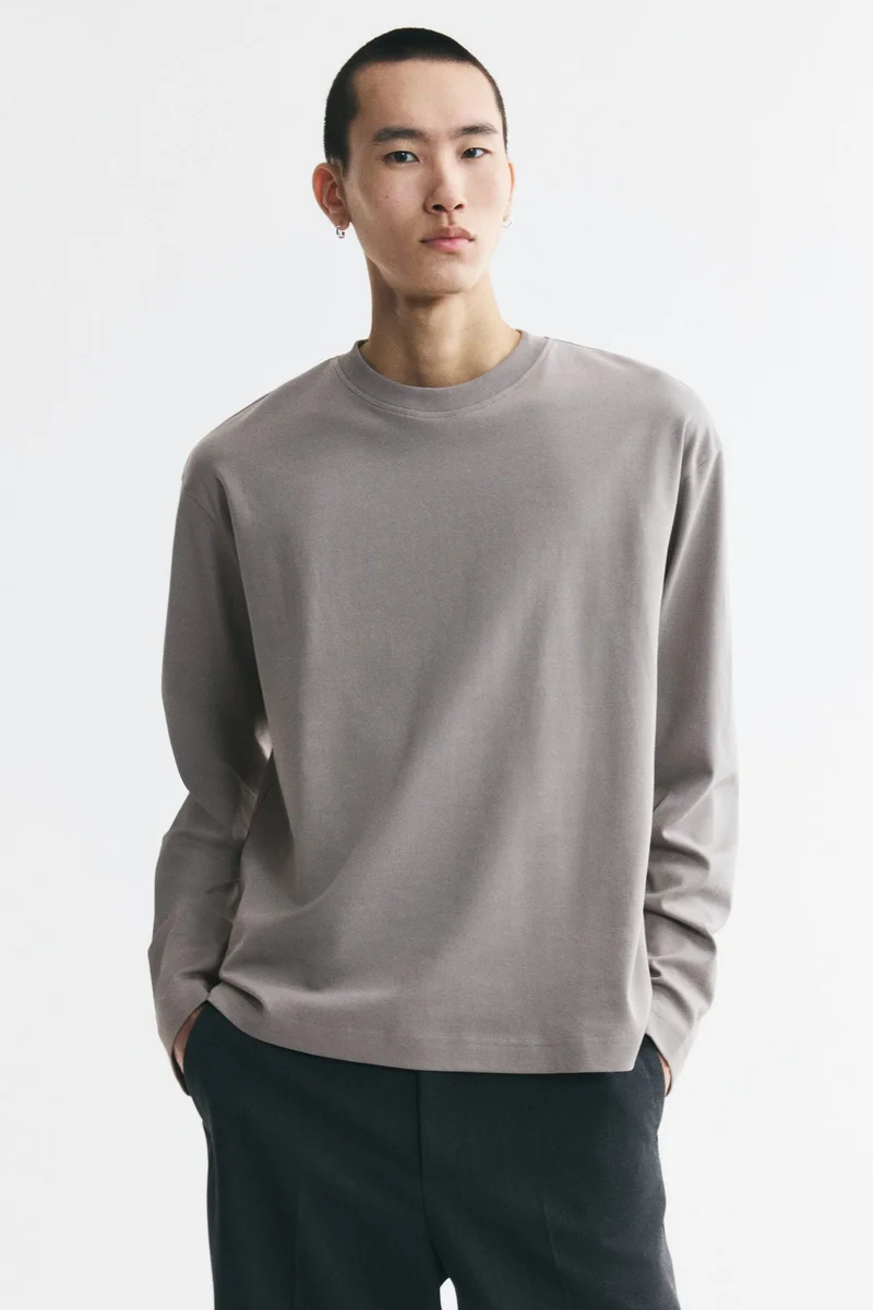 Relaxed Fit Long-sleeved cotton T-shirt