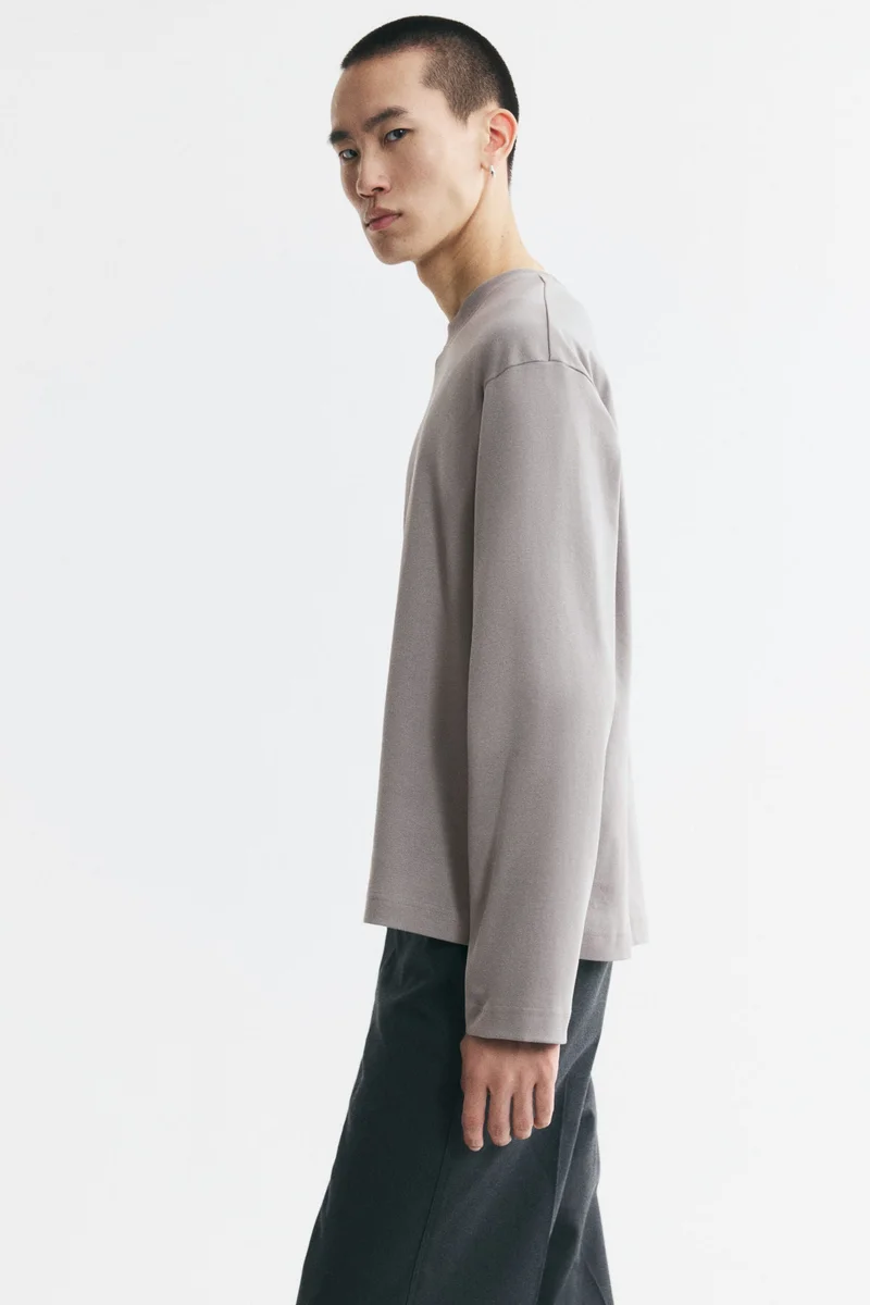 H&M  Relaxed Fit Long-sleeved cotton T-shirt for Men | Best Price UAE