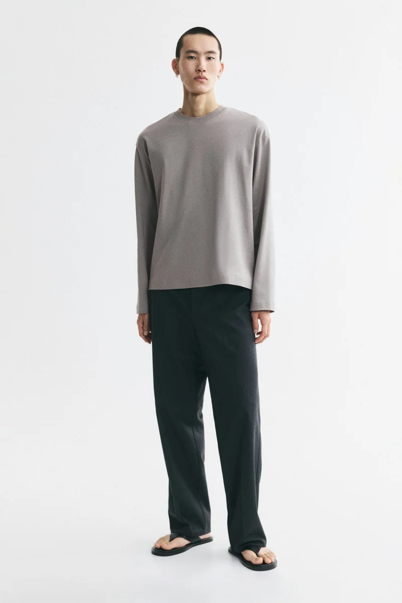 H&M  Relaxed Fit Long-sleeved cotton T-shirt for Men | Best Price UAE