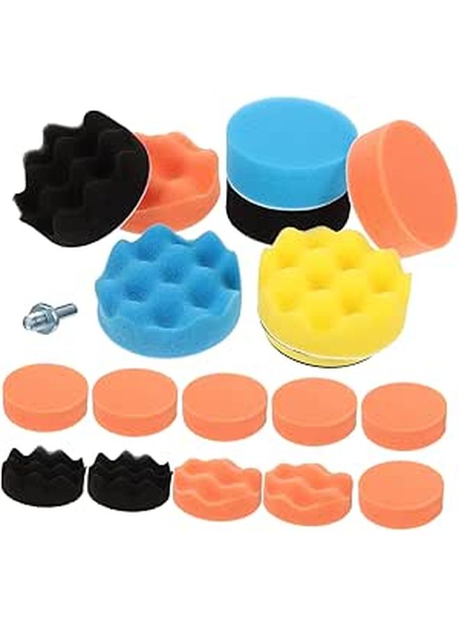 PRETYZOOM Car Polisher Waxing Set With Reusable Cleaning Sponge Pad For Surface Window - Image 1