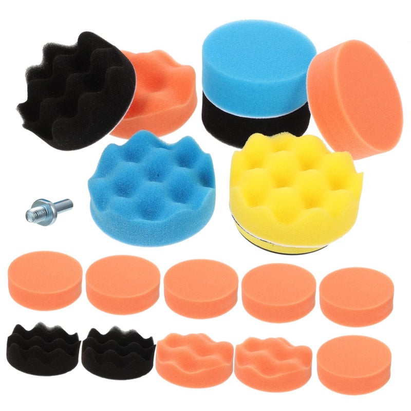 PRETYZOOM Car Polisher Waxing Set With Reusable Cleaning Sponge Pad For Surface Window - Image 2