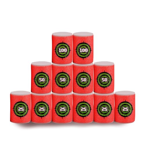 EKIND 12 Pcs Foam Can Target Compatible for Nerf Elite Series Blasters & Target Games - Image 1