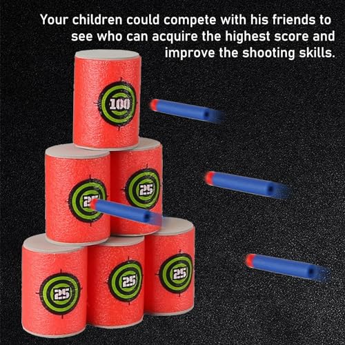 EKIND 12 Pcs Foam Can Target Compatible for Nerf Elite Series Blasters & Target Games - Image 4