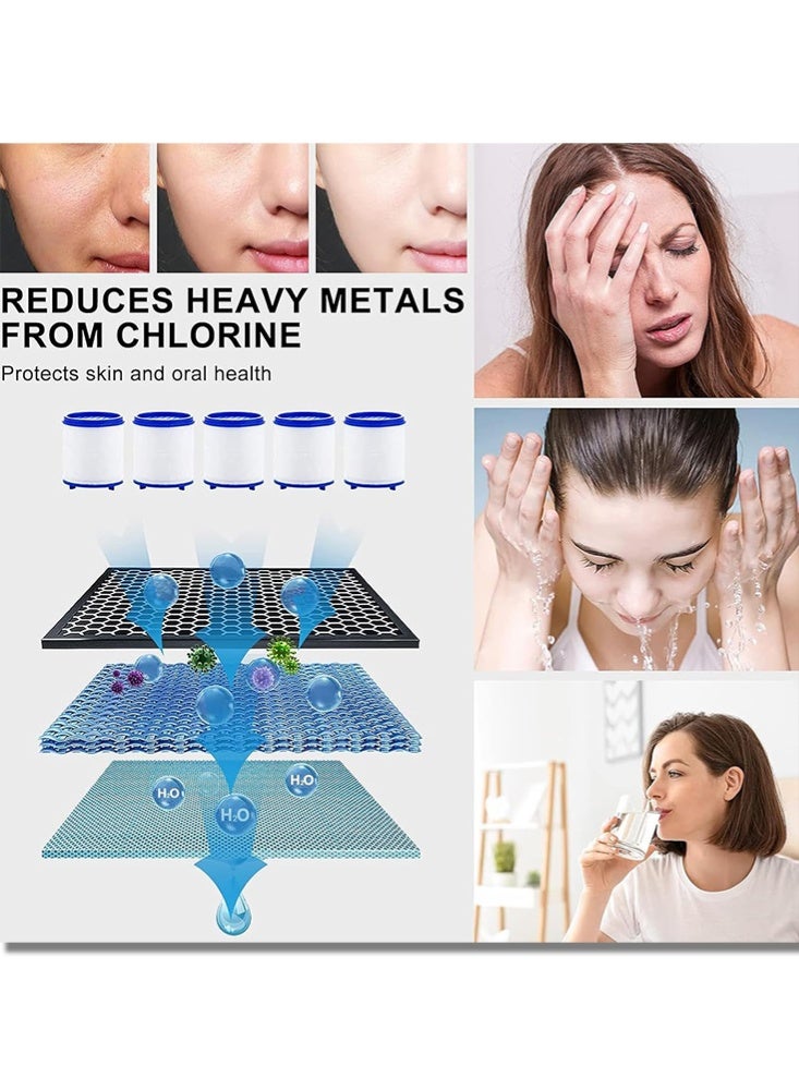 Monda Sink Filter Water Faucet,Universal 360°Rotating Bathroom Sink Filter with 5 Filter Element,Kitchen Faucet Water Filter Removes Chlorine Fluoride Heavy Metals Hard Water for Home Kitchen&Bathroom - Image 3