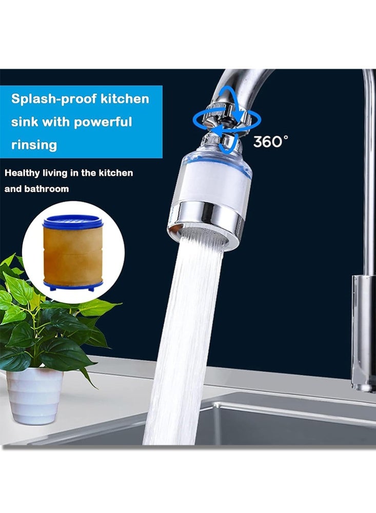 Monda Sink Filter Water Faucet,Universal 360°Rotating Bathroom Sink Filter with 5 Filter Element,Kitchen Faucet Water Filter Removes Chlorine Fluoride Heavy Metals Hard Water for Home Kitchen&Bathroom - Image 5