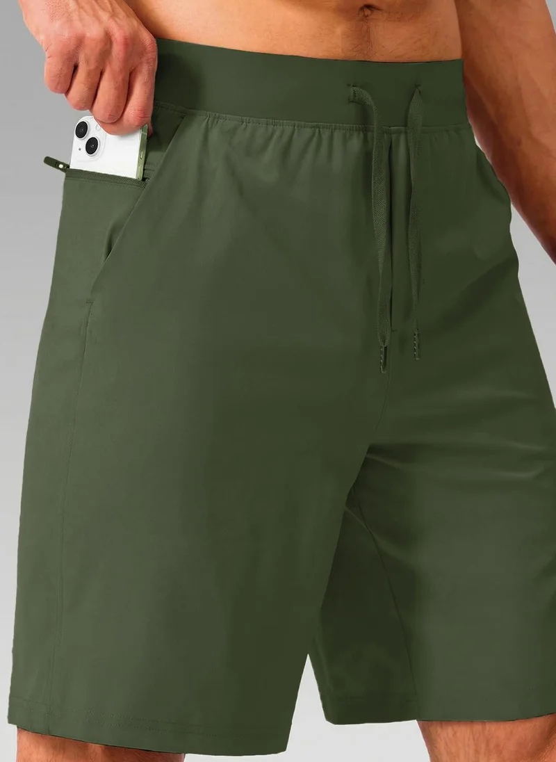 NOBERO Military Olive Nobero Oversized Shorts | Men’s Shorts | Relaxed Fit | Milano Ponte Knit | Knee-Length Mid-Rise Comfort | Elasticated Waistband | Available in 4 Colours for Men | Best Price UAE