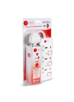 Generic Japan Universal Extension Cord 3 Way 3M 3 Universal Sockets 3 Meter Cable Easy Set-Up & Storage Shock proof 250V White  - Image 2