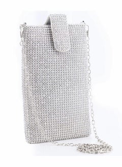 Women Evening Handbag, Evening Clutch Purses for Women Metal Mesh Small Crossbody Bag Cell Phone Purse Wallet Bling Lady Purses Mesh Wallet