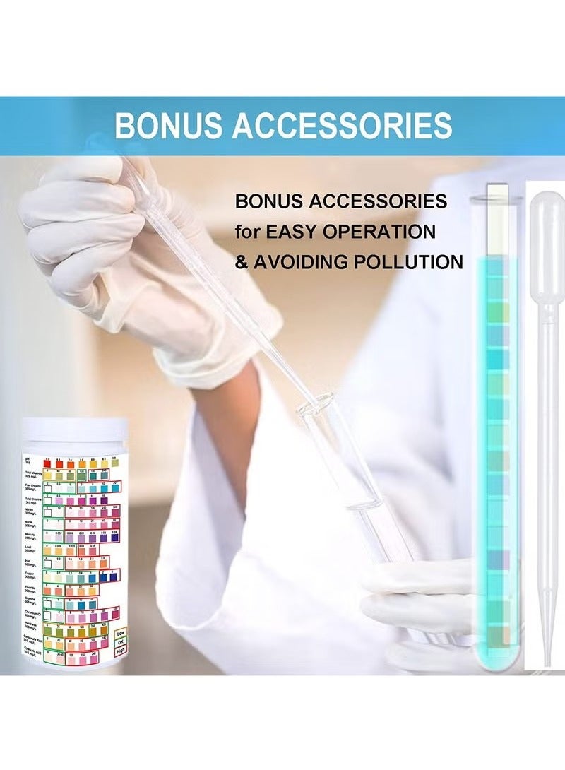 Multifunctional Water Testing Strips for Drinking Water- Hofun EPA Level Home Use, Water Test strips with Lead, Mercury, Iron, Copper, PH, Hardness, Chlorine for Water Quality Test  - Image 4