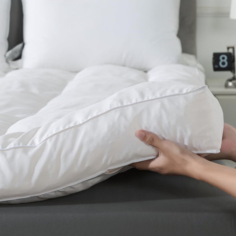 WhatsBedding 5 inch Memory Foam Mattress Topper Twin Size for Back Pain, Soft Breathable Cover, Comfort Supportive Pillow Top Mattress Topper, 2000GSM Fluffy Shredded Memory Foam Filled - Image 1