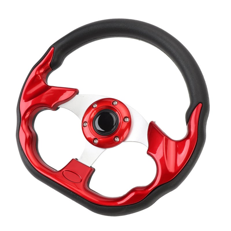 Racing Steering Wheel Red PU Material - Enhanced Grip Aluminum Frame Universal Steering Wheel for Standard Vehicles Racing Cars - Image 5