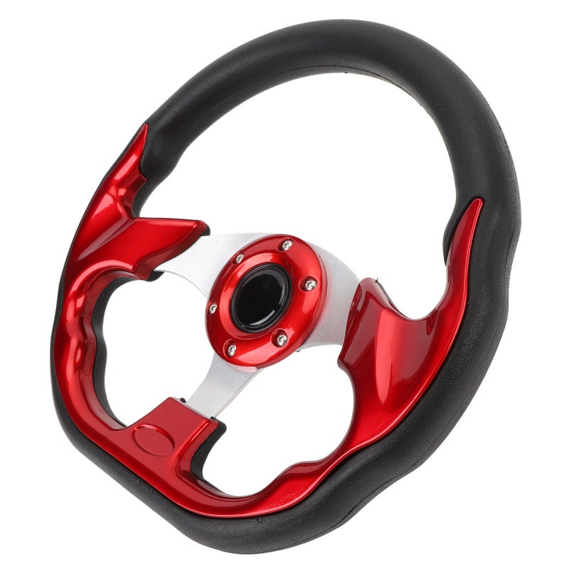 Racing Steering Wheel Red PU Material - Enhanced Grip Aluminum Frame Universal Steering Wheel for Standard Vehicles Racing Cars - Image 4