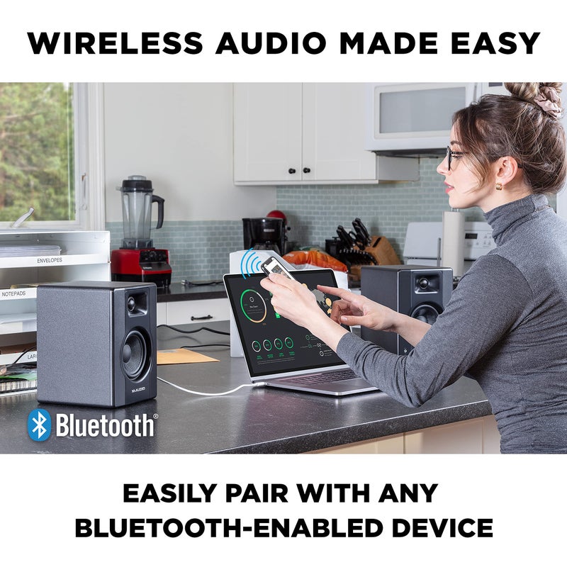 M-Audio BX4BT 4.5" Studio Monitors & PC Speakers with Bluetooth for Recording and Multimedia with Music Production Software, 120W, Pair, black - Image 3