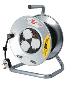 Brennenstuhl Brennenstuhl Steel Drum Cable Reel Black and Silver 40m  - Image 1